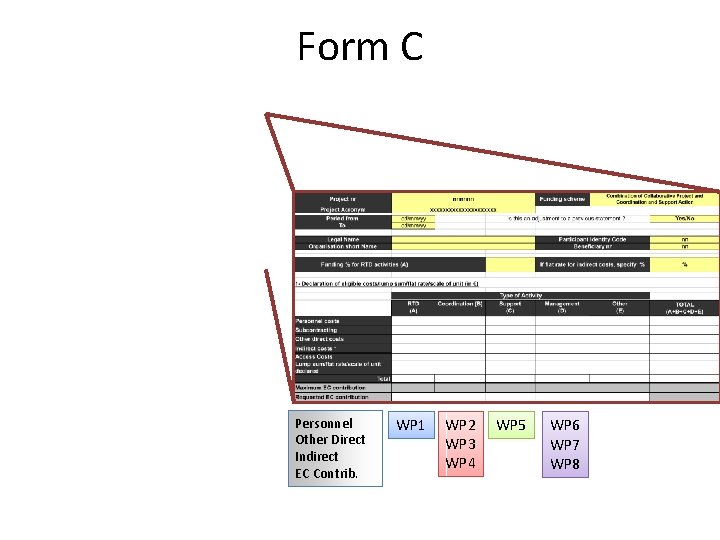 Form C Personnel Other Direct Indirect EC Contrib. WP 1 WP 2 WP 3