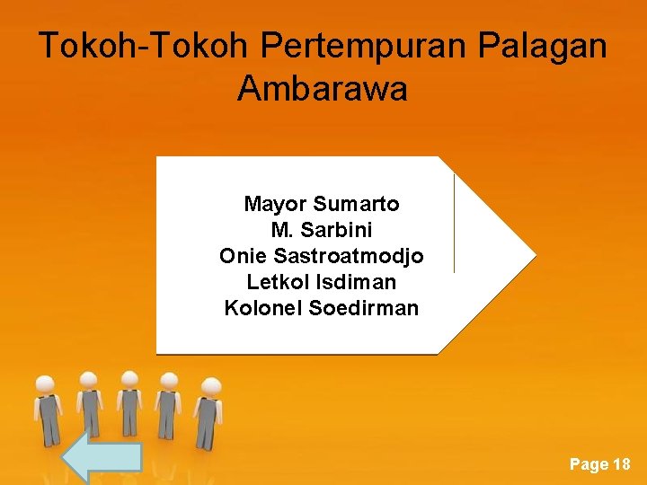 Tokoh-Tokoh Pertempuran Palagan Ambarawa Mayor Sumarto M. Sarbini Onie Sastroatmodjo Letkol Isdiman Kolonel Soedirman