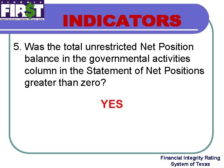 5. Was the total unrestricted Net Position balance in the governmental activities column in