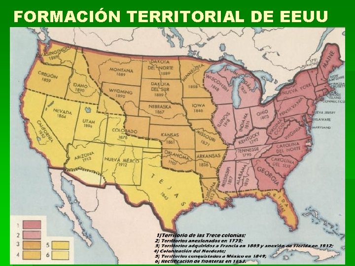 FORMACIÓN TERRITORIAL DE EEUU 