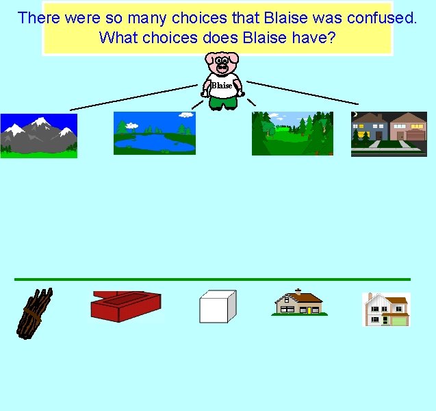 There were so many choices that Blaise was confused. What choices does Blaise have?