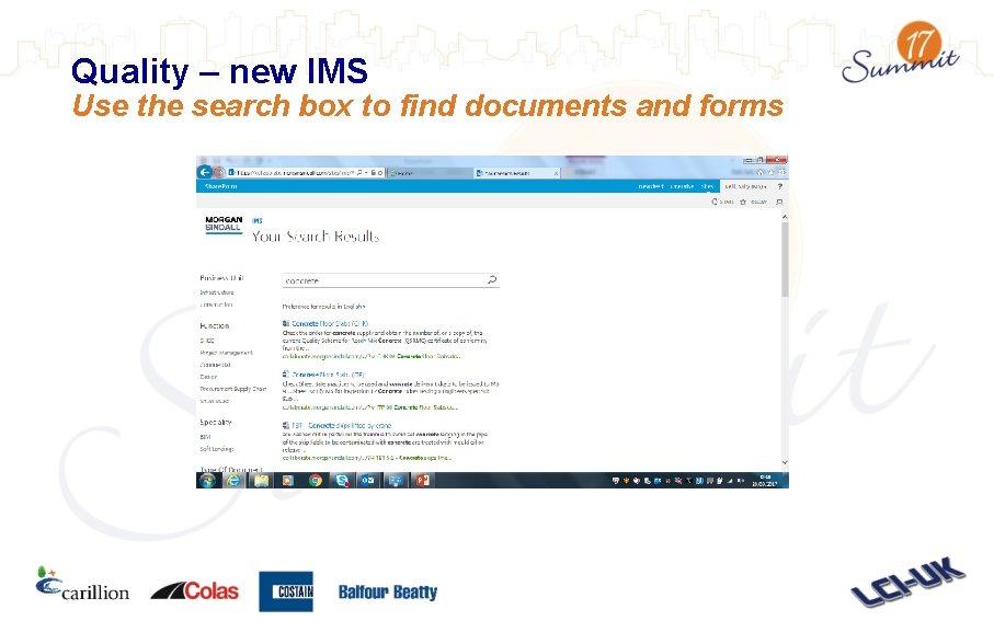 Quality – new IMS Use the search box to find documents and forms 