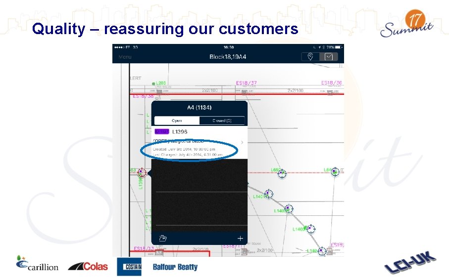 Quality – reassuring our customers 