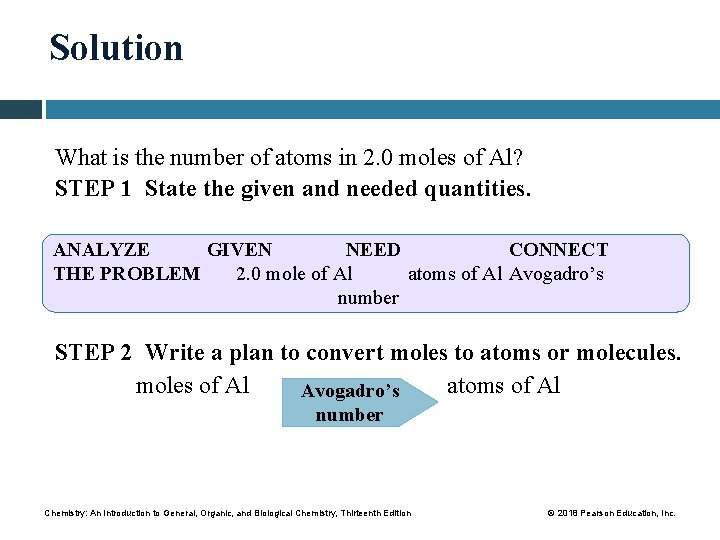 Solution What is the number of atoms in 2. 0 moles of Al? STEP