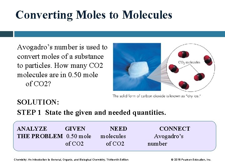 Converting Moles to Molecules Avogadro’s number is used to convert moles of a substance