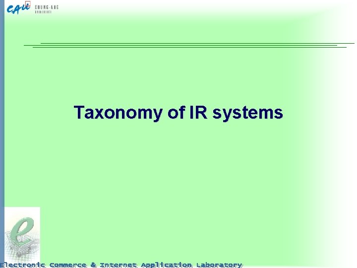 Taxonomy of IR systems 