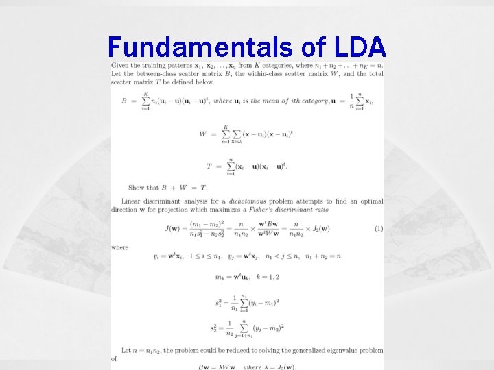 Fundamentals of LDA 