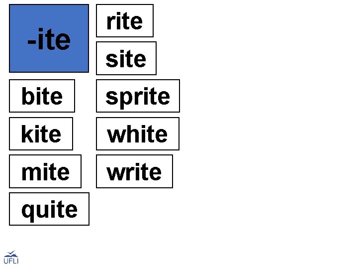 -ite rite site bite sprite kite white mite write quite 