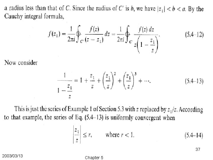 37 2003/03/13 Chapter 5 