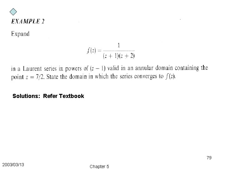 Solutions: Refer Textbook 79 2003/03/13 Chapter 5 