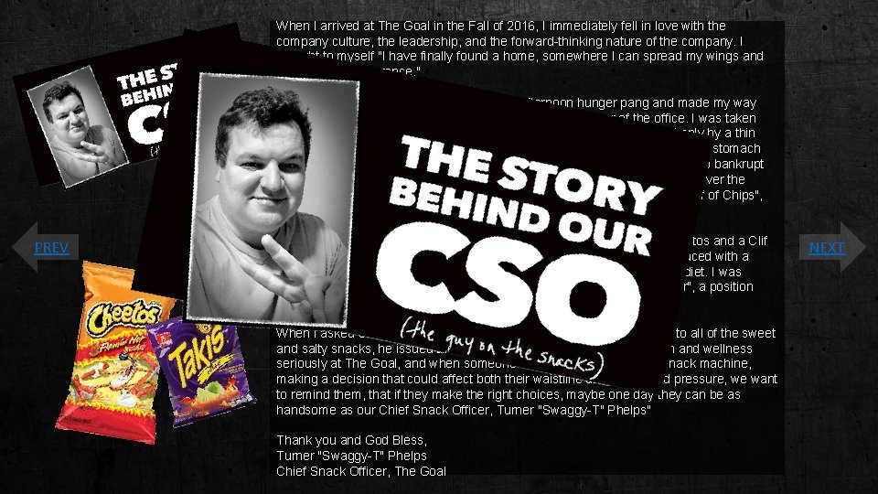 When I arrived at The Goal in the Fall of 2016, I immediately fell When I arrived at The Goal in the Fall of 2016, I immediately fell