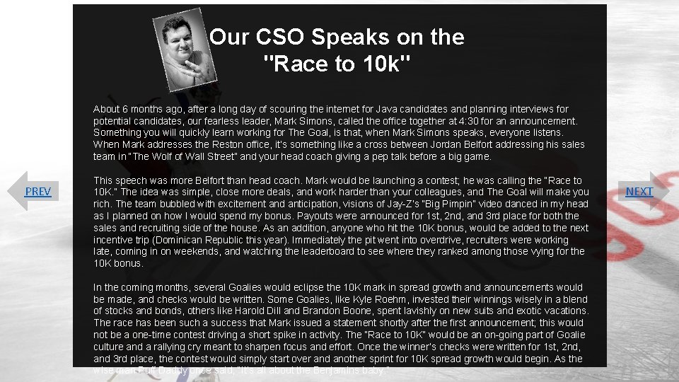 Our CSO Speaks on the "Race to 10 k" About 6 months ago, after