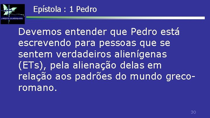 Epístola : 1 Pedro Devemos entender que Pedro está escrevendo para pessoas que se Epístola : 1 Pedro Devemos entender que Pedro está escrevendo para pessoas que se