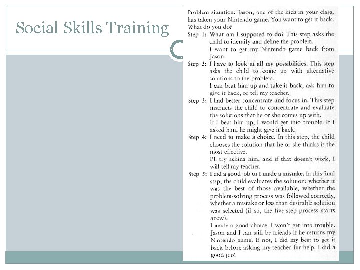 Social Skills Training 