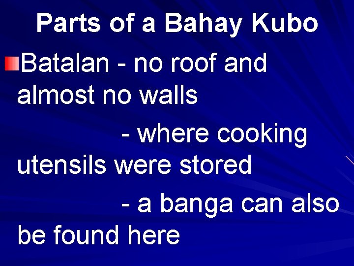 Parts of a Bahay Kubo Batalan - no roof and almost no walls -