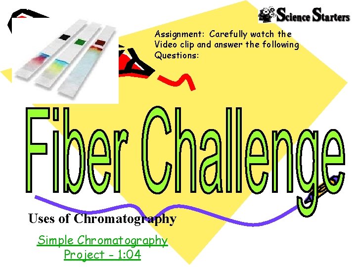 Assignment: Carefully watch the Video clip and answer the following Questions: Uses of Chromatography