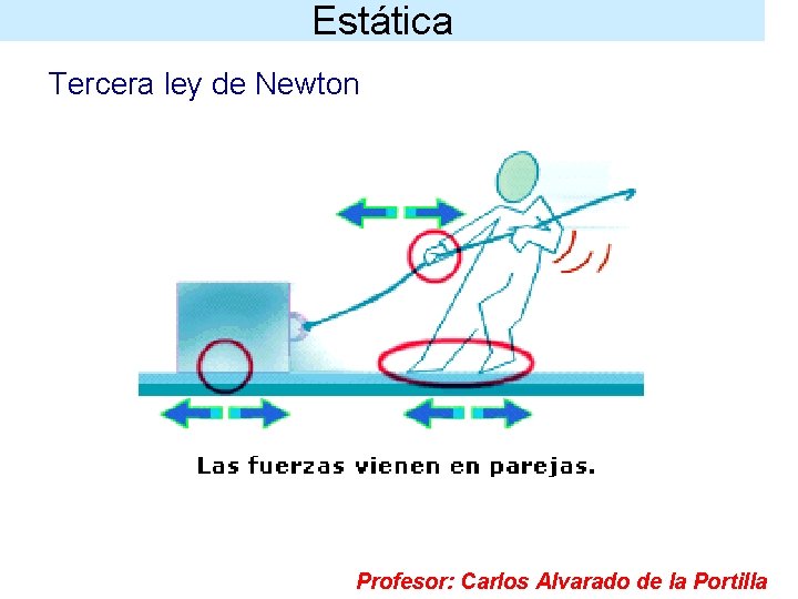 Estática Tercera ley de Newton Profesor: Carlos Alvarado de la Portilla 