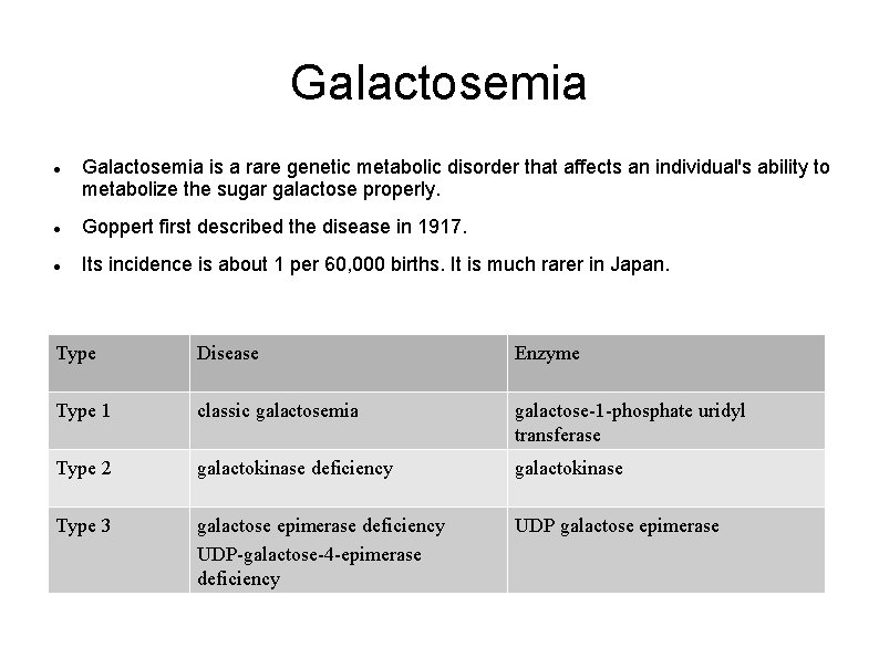 Galactosemia is a rare genetic metabolic disorder that affects an individual's ability to metabolize