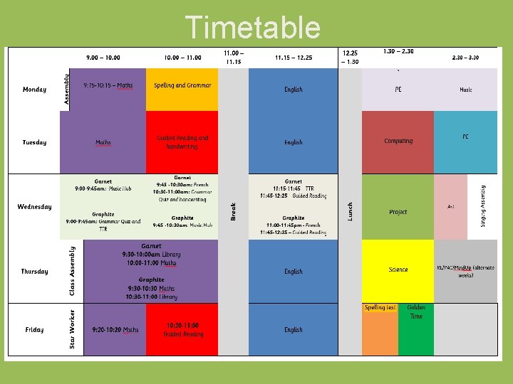 Timetable Timetable