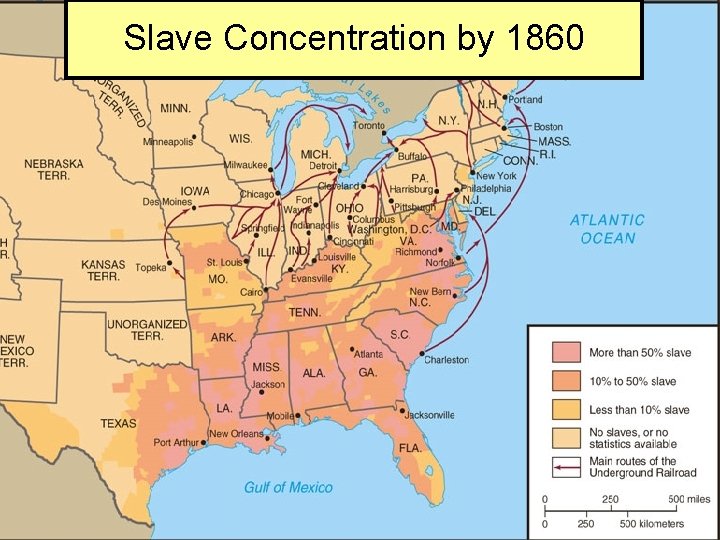 Slave Concentration, 1820 Slave Concentration by 1860 