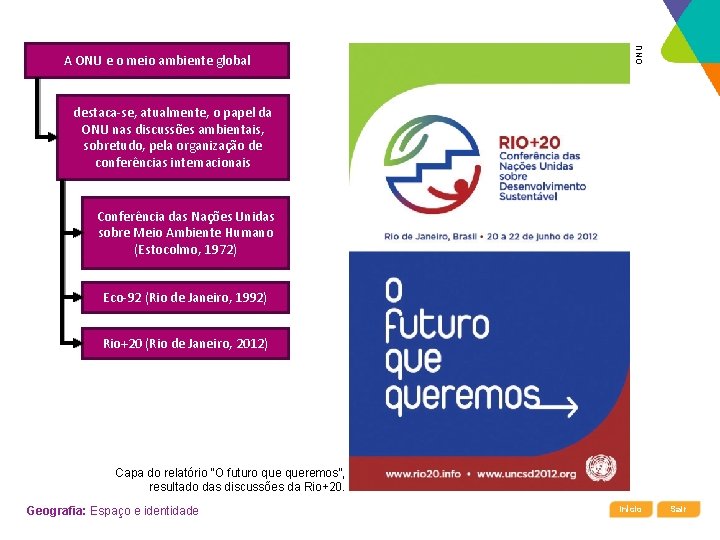 ONU A ONU e o meio ambiente global destaca-se, atualmente, o papel da ONU