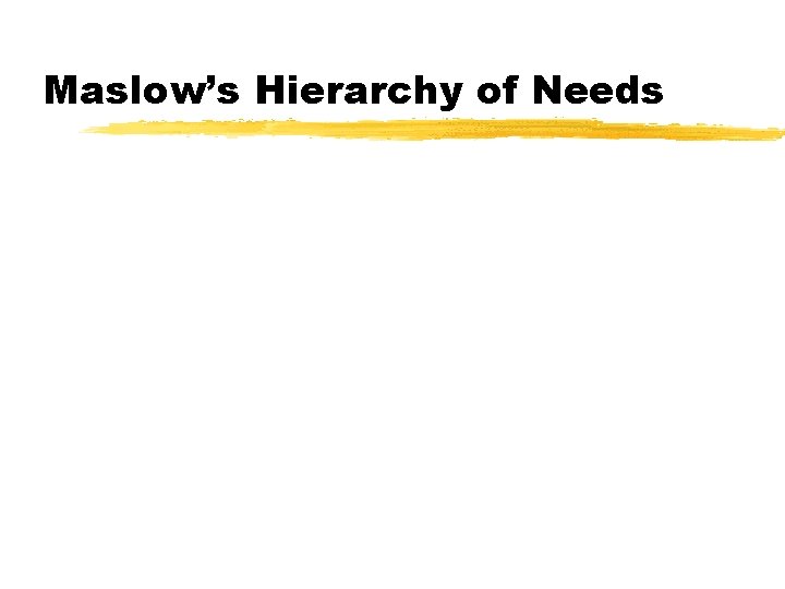 Maslow’s Hierarchy of Needs 