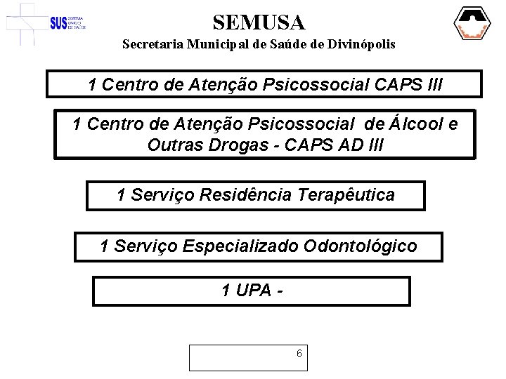 SEMUSA Secretaria Municipal de Saúde de Divinópolis 1 Centro de Atenção Psicossocial CAPS III