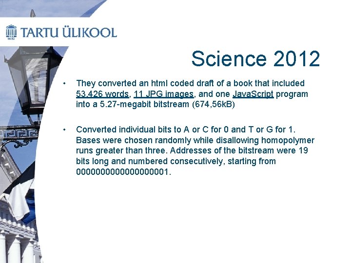 Science 2012 • They converted an html coded draft of a book that included