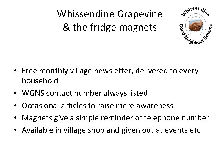 Whissendine Grapevine & the fridge magnets • Free monthly village newsletter, delivered to every