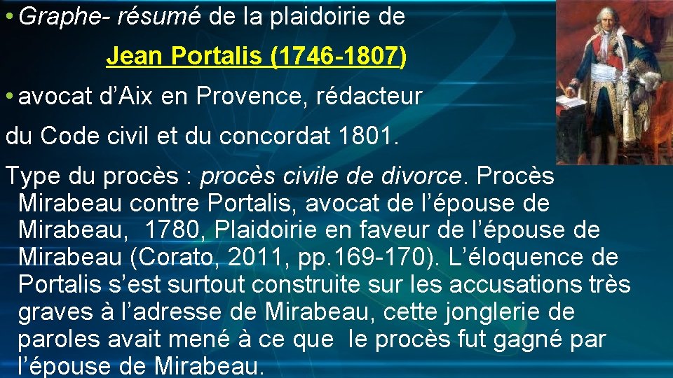  • Graphe- résumé de la plaidoirie de Jean Portalis (1746 -1807) • avocat