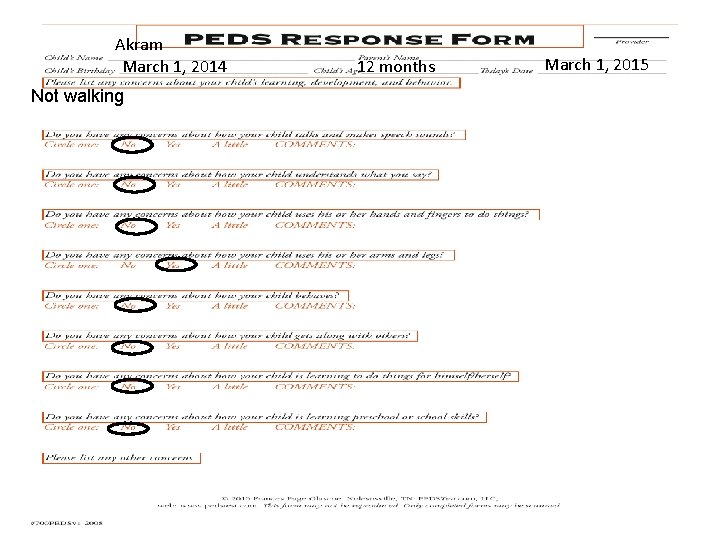 Akram March 1, 2014 Not walking 12 months March 1, 2015 