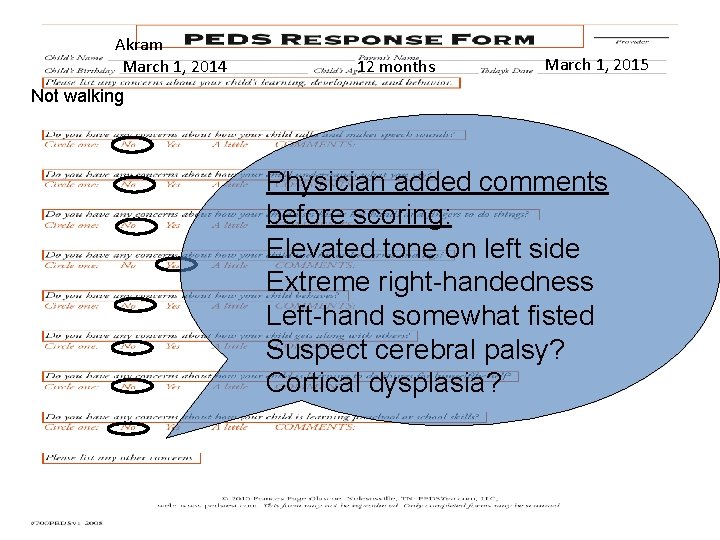 Akram March 1, 2014 12 months March 1, 2015 Not walking Physician added comments