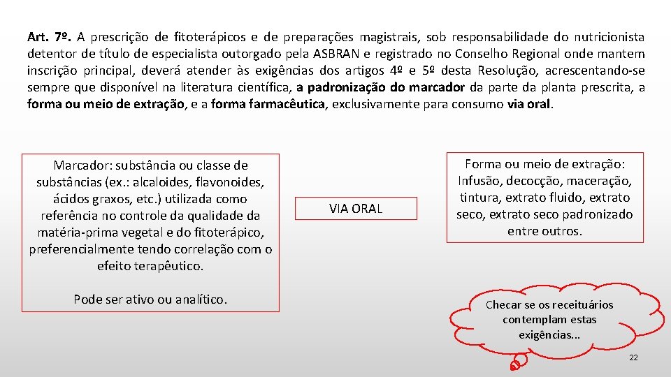 Art. 7º. A prescrição de fitoterápicos e de preparações magistrais, sob responsabilidade do nutricionista