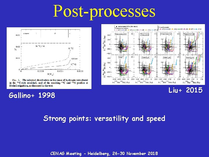 Post-processes Gallino+ 1998 Strong points: versatility and speed CENAG Meeting - Heidelberg, 26 -30