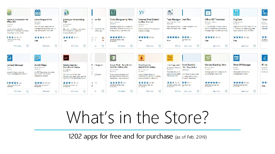 What’s in the Store? 1202 apps for free and for purchase (as of Feb.