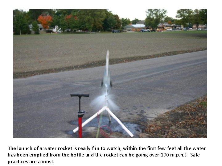 The launch of a water rocket is really fun to watch, within the first