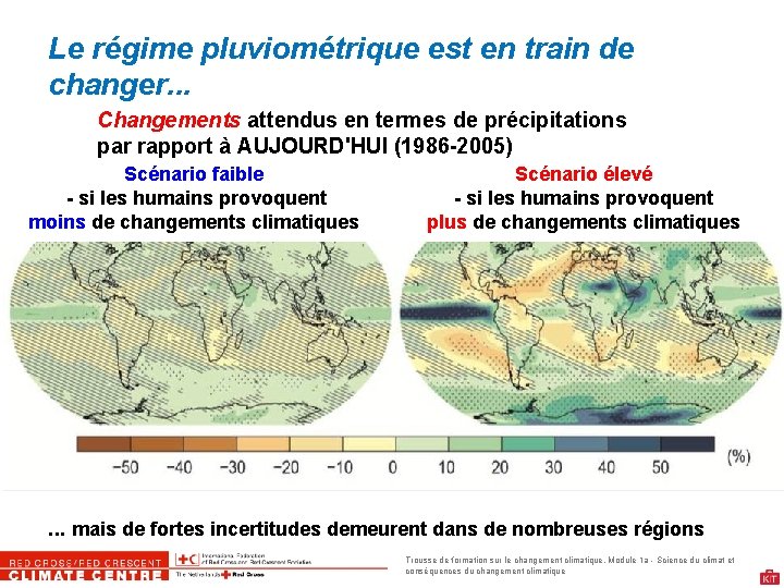 Le régime pluviométrique est en train de changer. . . Changements attendus en termes