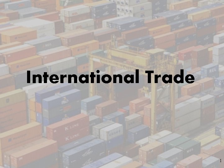 International Trade 1 