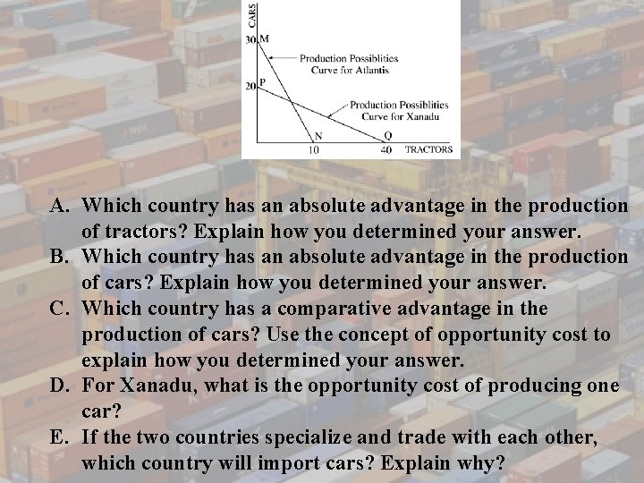 A. Which country has an absolute advantage in the production of tractors? Explain how