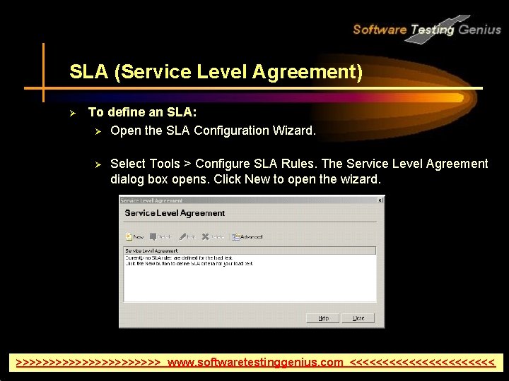 SLA (Service Level Agreement) Ø To define an SLA: Ø Open the SLA Configuration