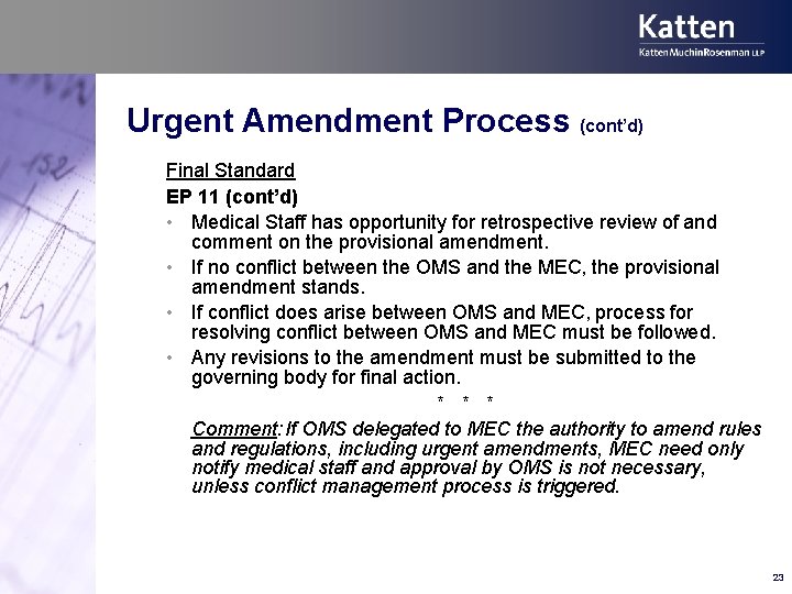 Urgent Amendment Process (cont’d) Final Standard EP 11 (cont’d) • Medical Staff has opportunity Urgent Amendment Process (cont’d) Final Standard EP 11 (cont’d) • Medical Staff has opportunity