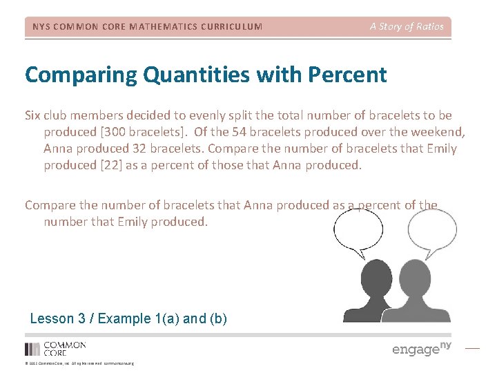 NYS COMMON CORE MATHEMATICS CURRICULUM A Story of Ratios Comparing Quantities with Percent Six
