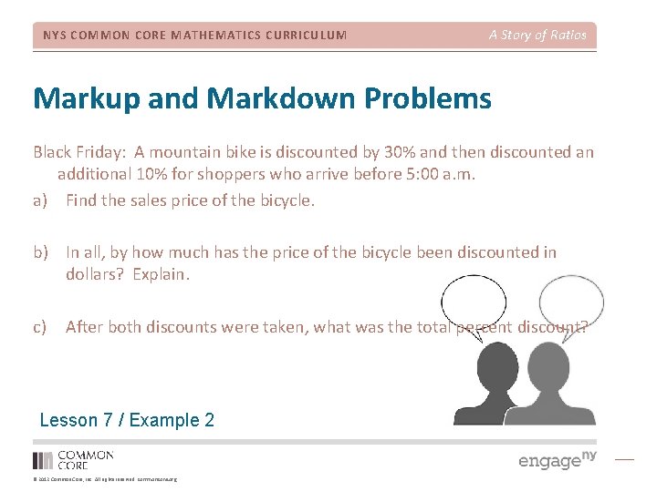 NYS COMMON CORE MATHEMATICS CURRICULUM A Story of Ratios Markup and Markdown Problems Black