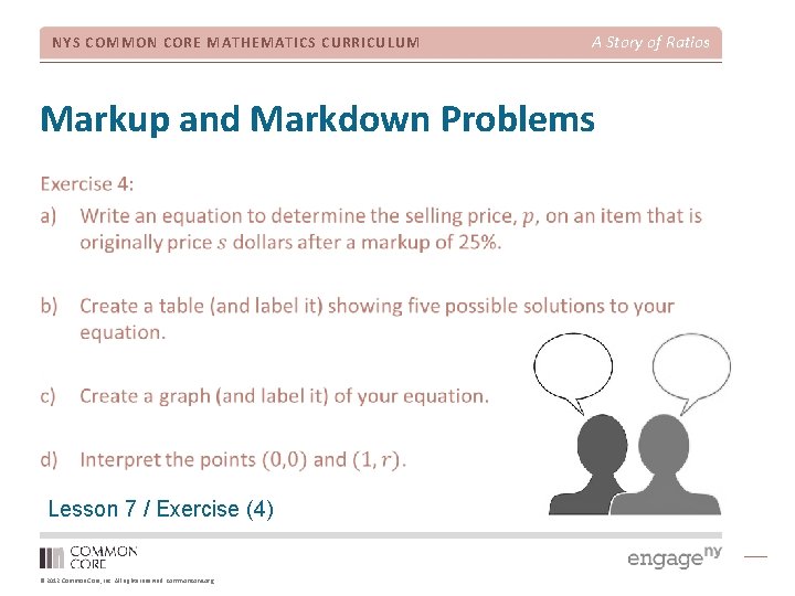 NYS COMMON CORE MATHEMATICS CURRICULUM A Story of Ratios Markup and Markdown Problems Lesson