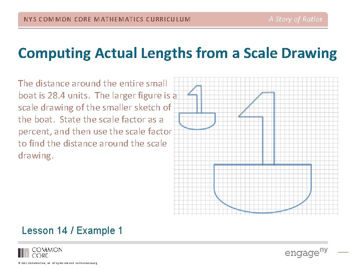 NYS COMMON CORE MATHEMATICS CURRICULUM A Story of Ratios Computing Actual Lengths from a