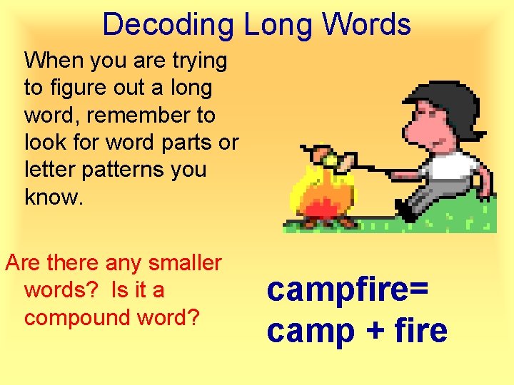 Decoding Long Words When you are trying to figure out a long word, remember