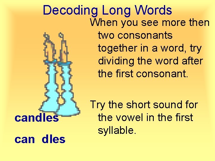 Decoding Long Words When you see more then two consonants together in a word,
