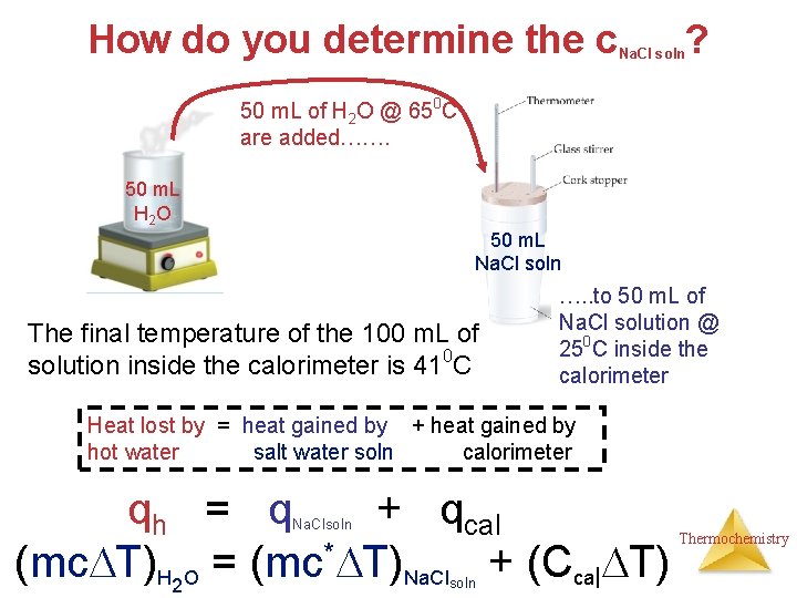 How do you determine the c Na. Cl soln ? 50 m. L of