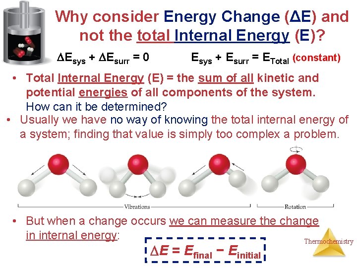 Why consider Energy Change (ΔE) and not the total Internal Energy (E)? Esys +