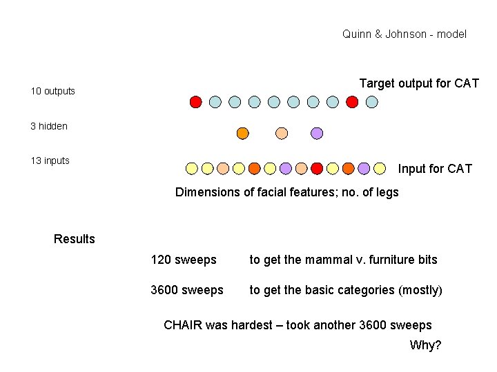 Quinn & Johnson - model Target output for CAT 10 outputs 3 hidden 13